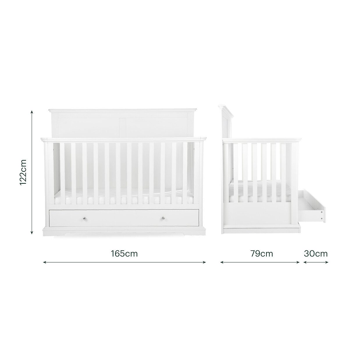 Beaumont Grand Cot Bed white, CUDDLECO
