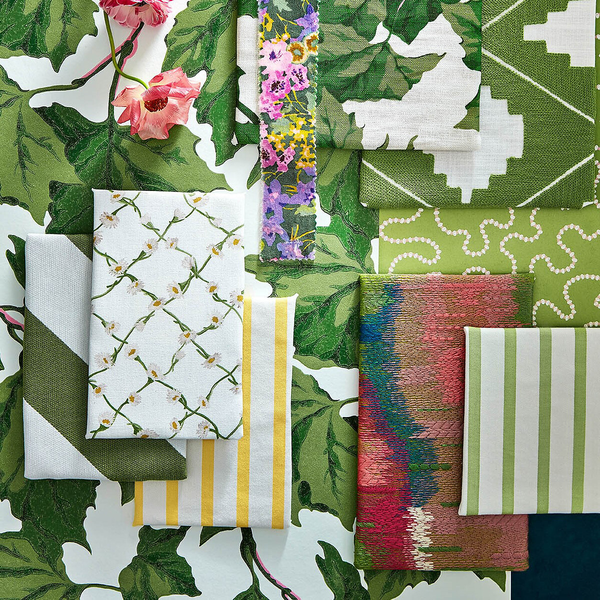 Dappled Leaf Emerald Wallpaper green, HARLEQUIN X SOPHIE ROBINSON