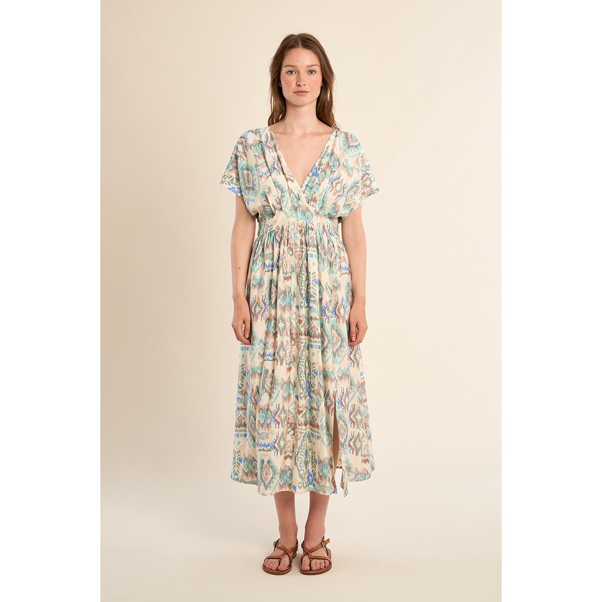 Robe longue à motif ethnique offwhite valentine, MOLLY BRACKEN