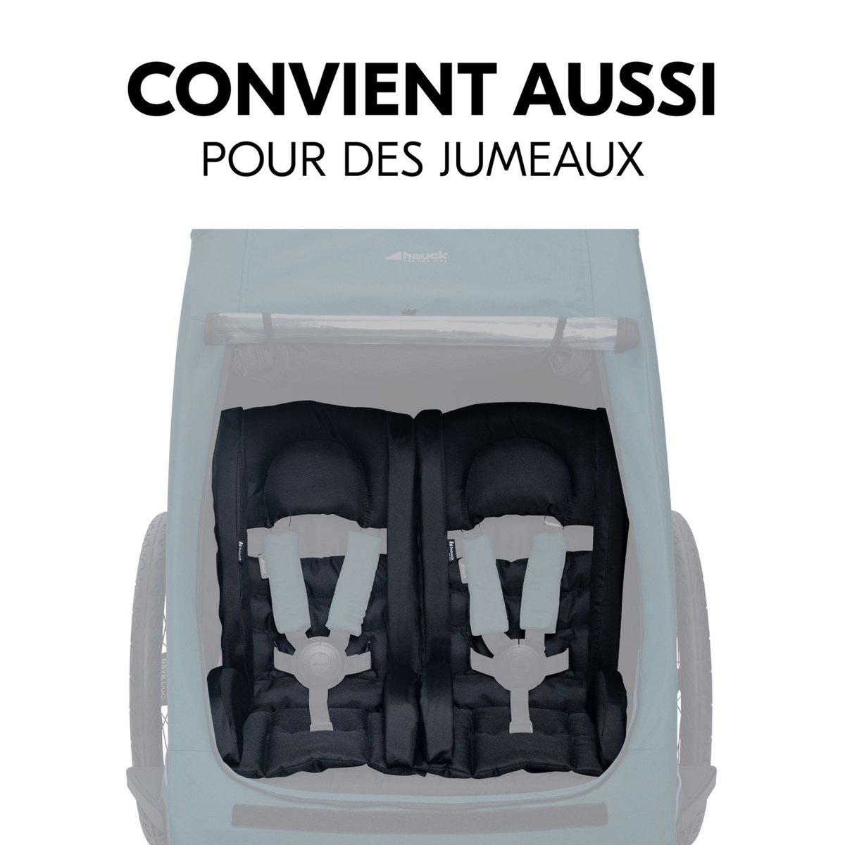 Réducteur de siège pour remorque de vélo couleur unique, HAUCK