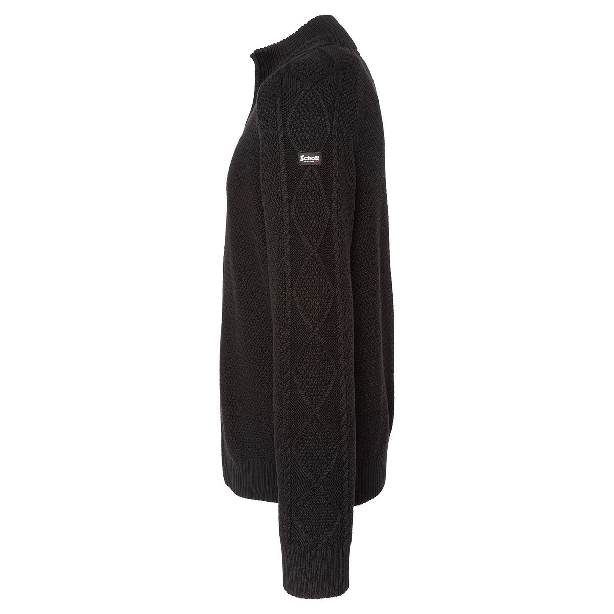 Cardigan en maille texturée noir, SCHOTT