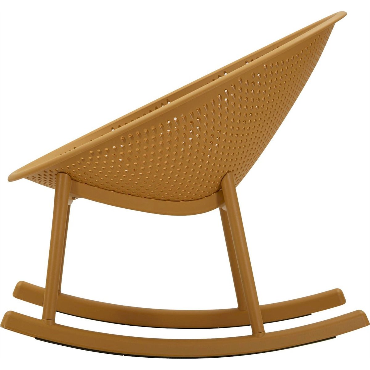 Fauteuil à bascule ajouré MODERN moutarde, RECOLLECTION