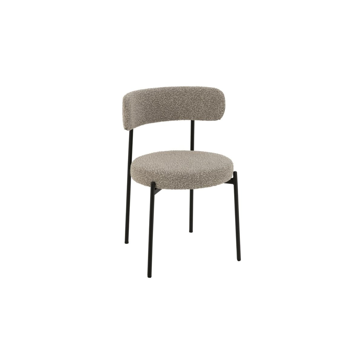 Chaises design en métal noir et bouclette (lot de 2) - GERDA gris, HELLIN, DEPUIS 1862