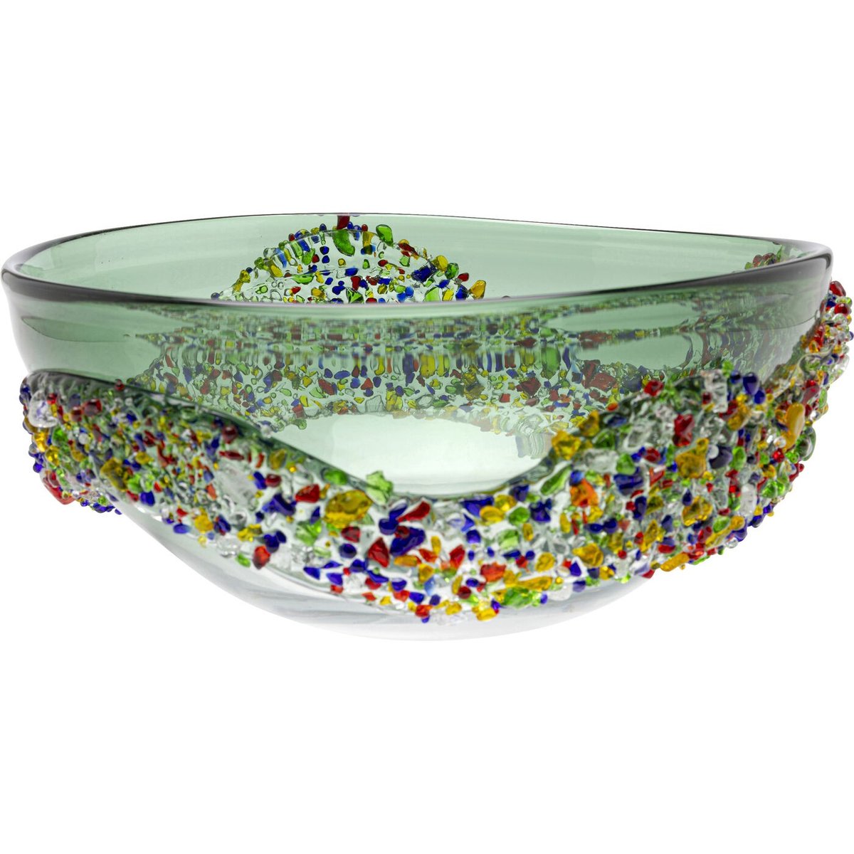 Coupe en verre texturé, GLITTER CIRCLE vert, KARE DESIGN