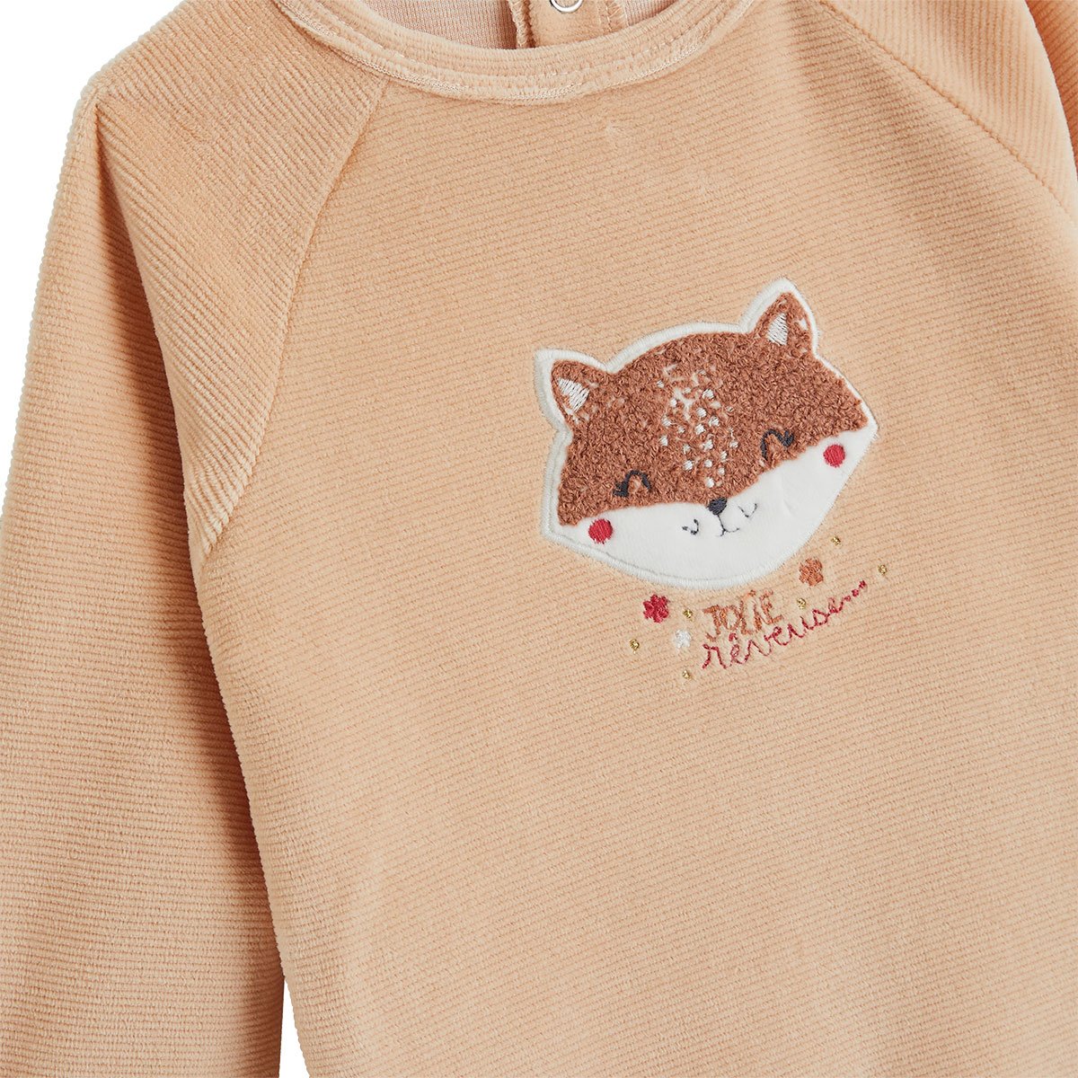 Pyjama bébé en velours Petite Rêveuse rose, PETIT BEGUIN