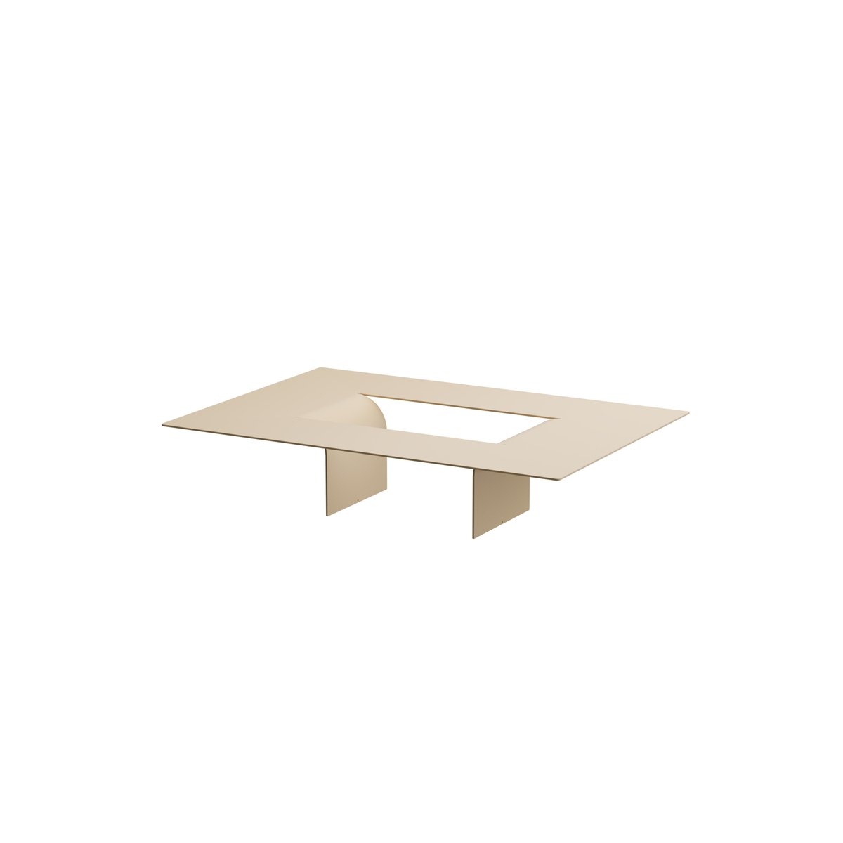 Table basse en tôle d'acier CUT beige cashew, METALLBUDE