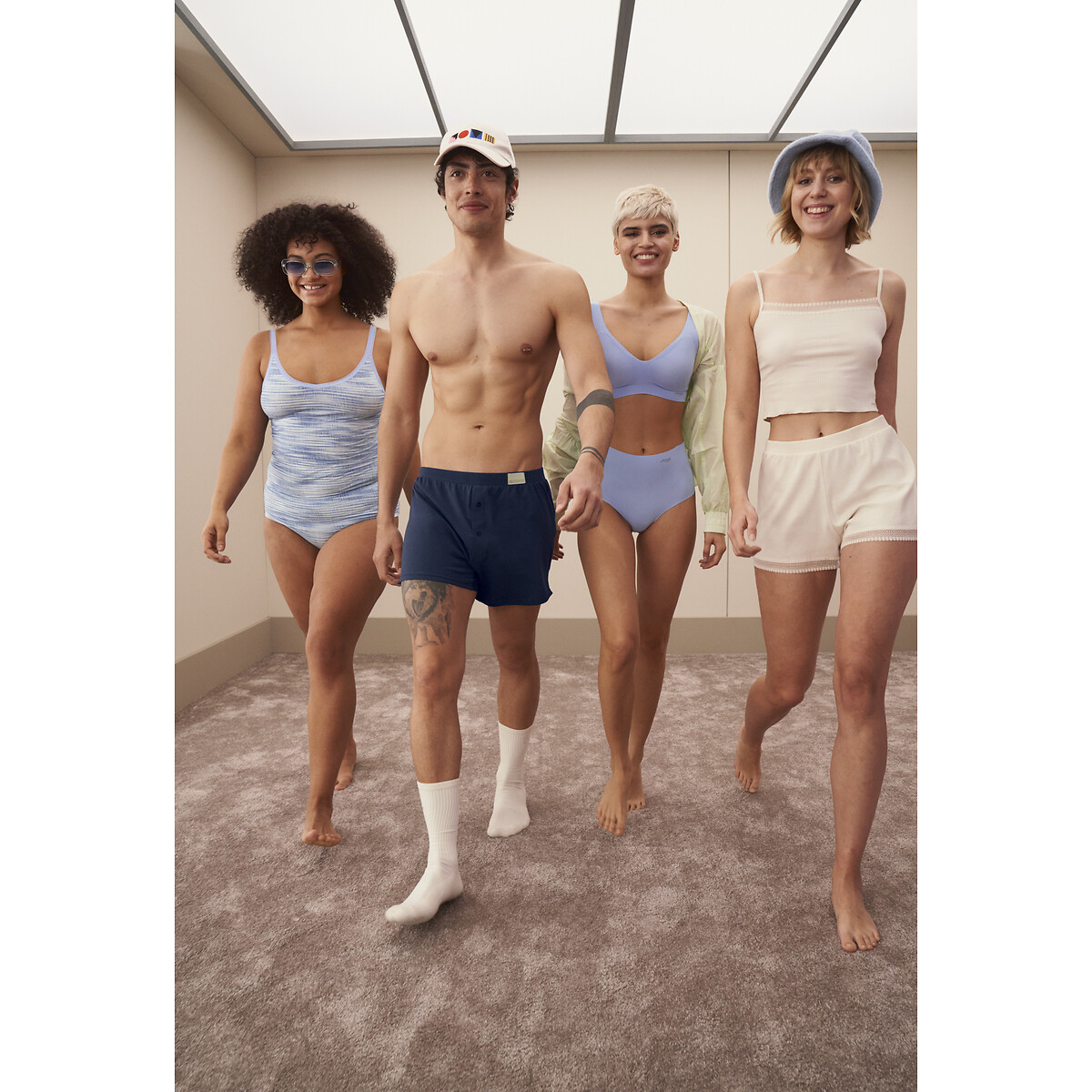 Go Ribbed Boxer Shorts angora ecru, SLOGGI