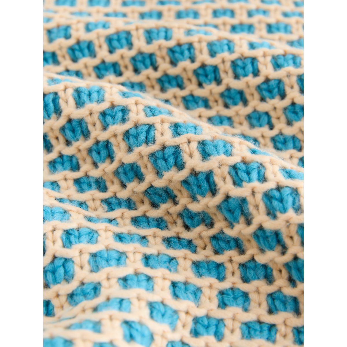 T-shirt en maille à manches courtes laine bleu/naturel, NEXT