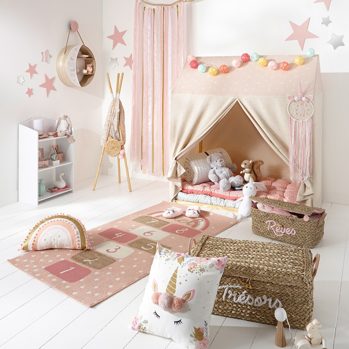 Coussin enfant forme licorne LICORNE multicolore, ATMOSPHERA FOR KIDS