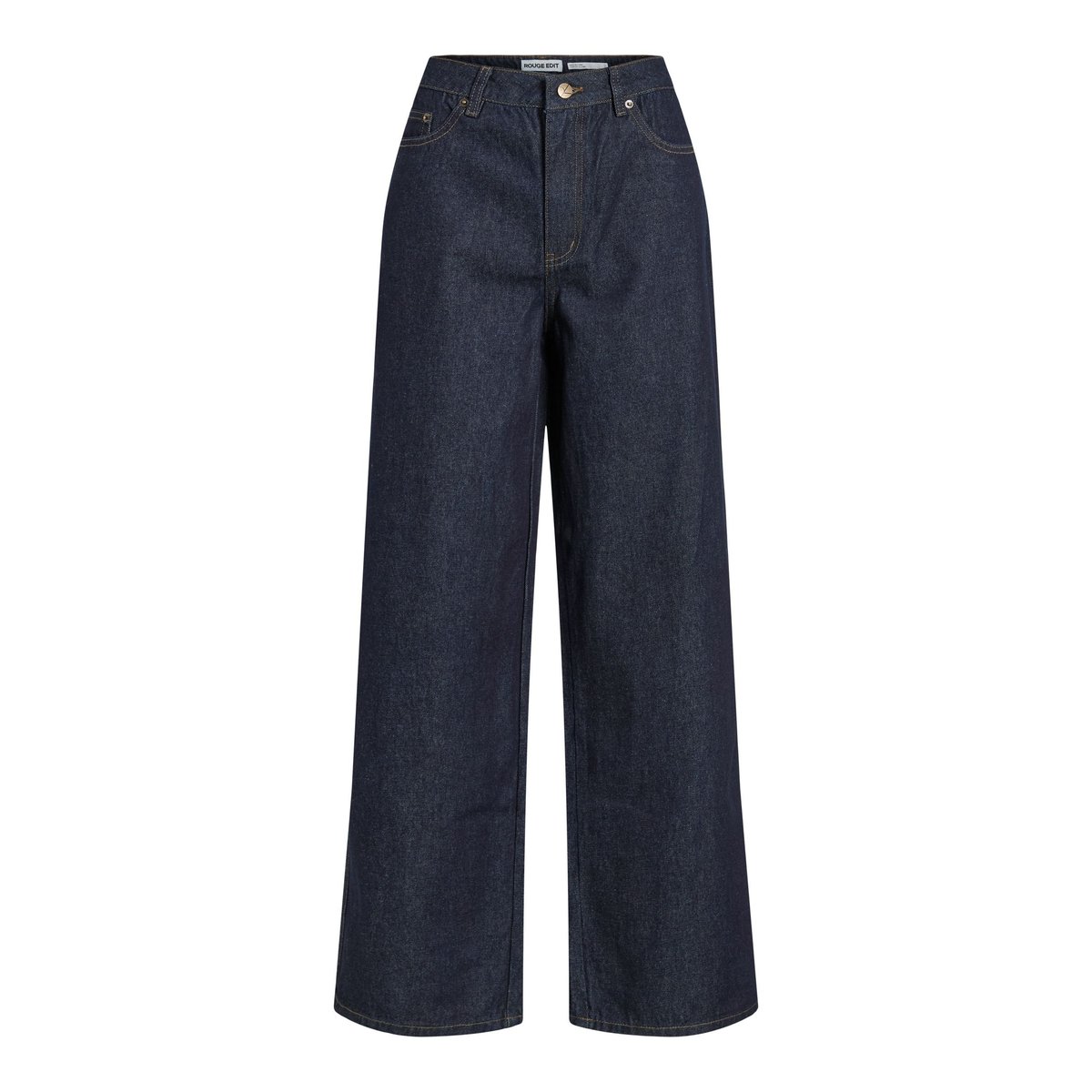 Jean À Coupe Ample bleu - dark blue denim1, ROUGE EDIT