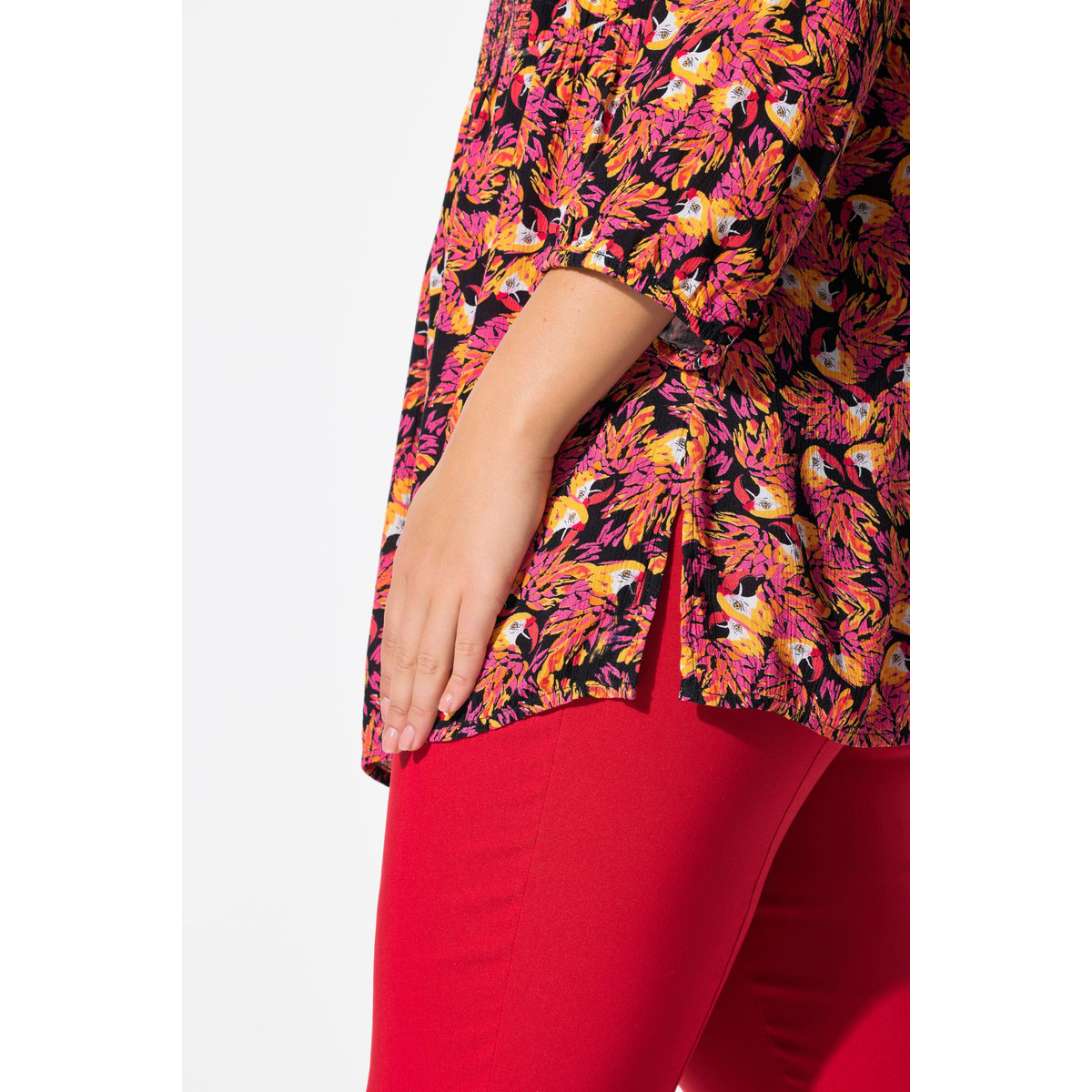 Blouse smockée noir, ULLA POPKEN