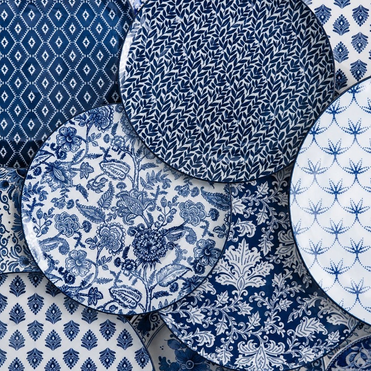 Lot de 6 assiettes à dessert, MAJORELLE bleu, ARTIME