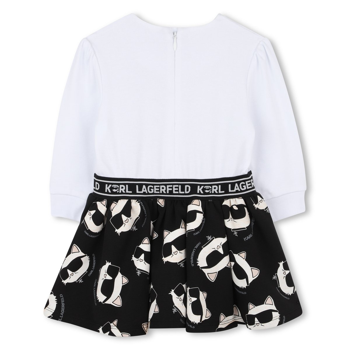 Robe à manches longues blanc noir, KARL LAGERFELD KIDS
