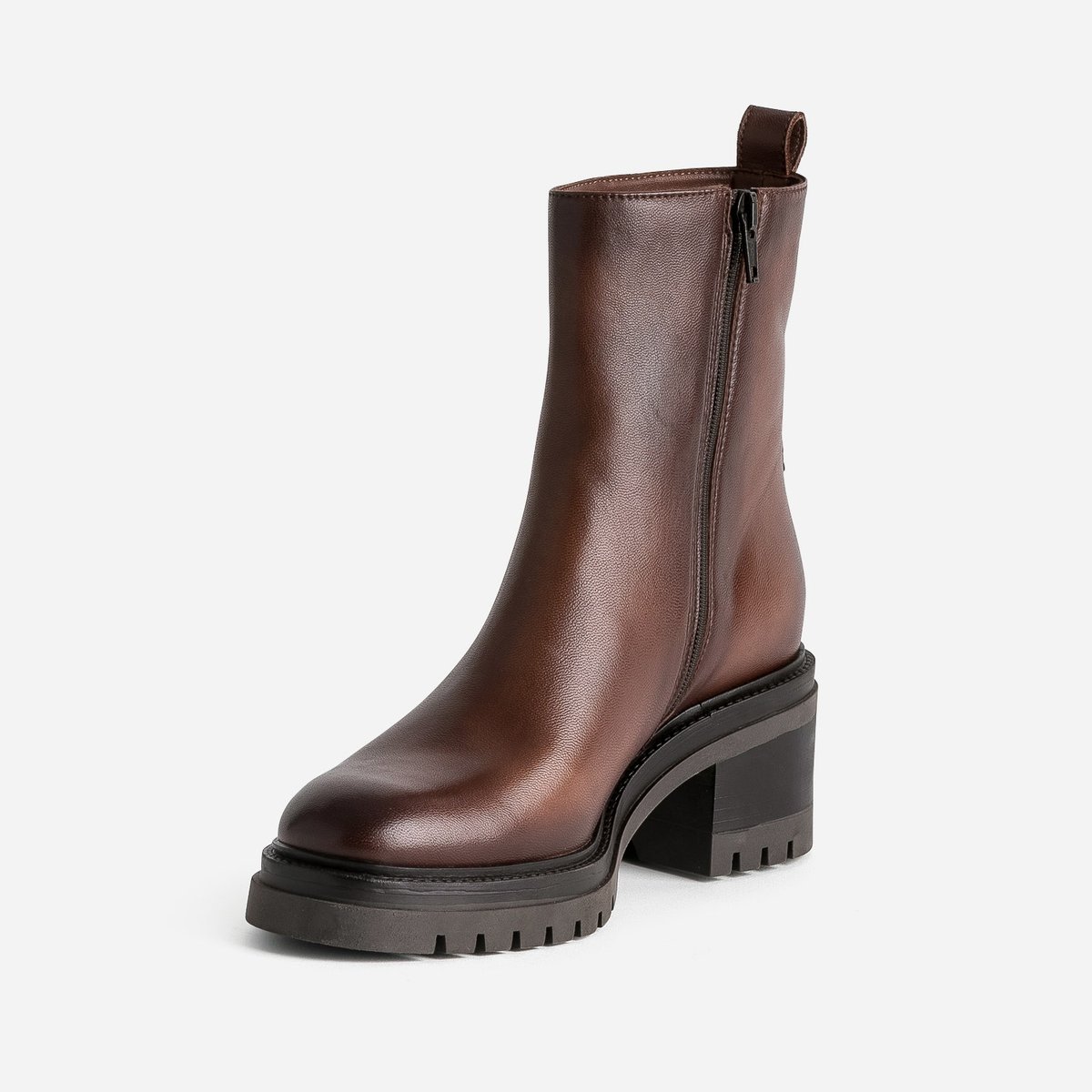 Boots À Talon en cuir SORIANE marron, TEXTO