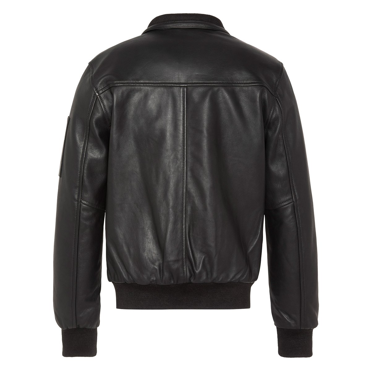 Blouson col montant, cuir d'agneau noir, SCHOTT