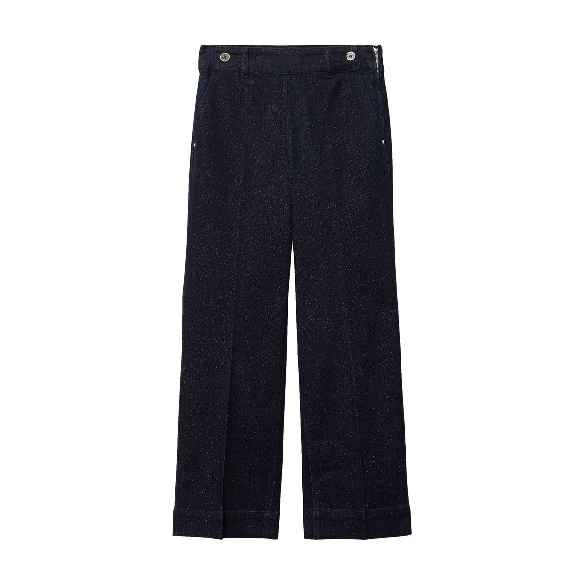 Jean large taille haute à paillettes denim brut, BREAL