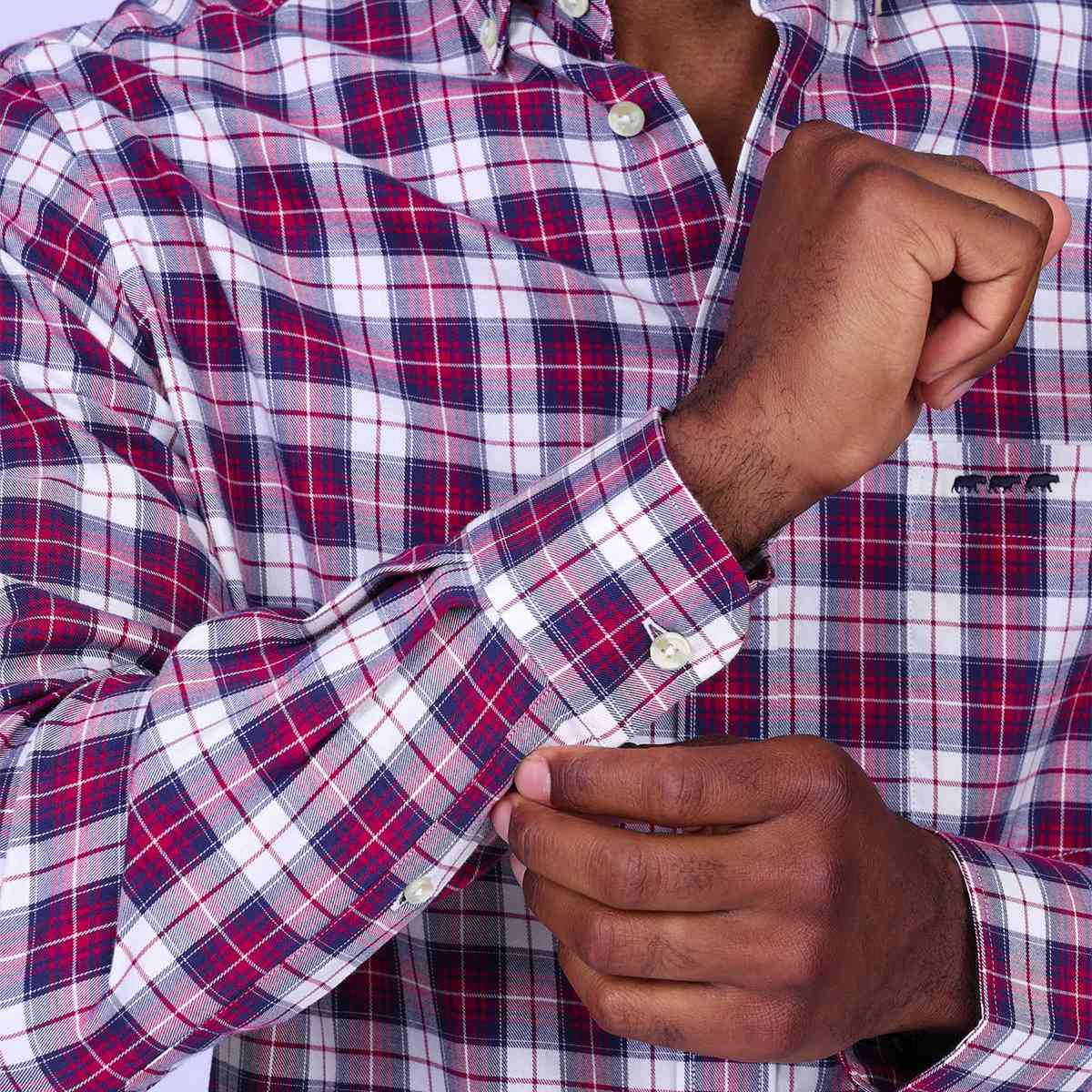 Chemise à carreaux Heland bordeaux, MISE AU GREEN