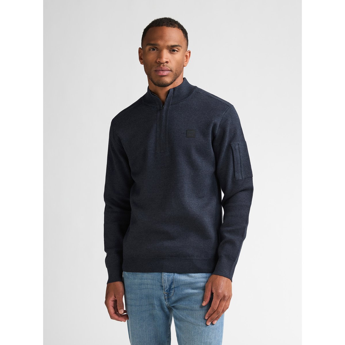 Pull utility à col zippé stonefield bleu royal navy, PETROL INDUSTRIES