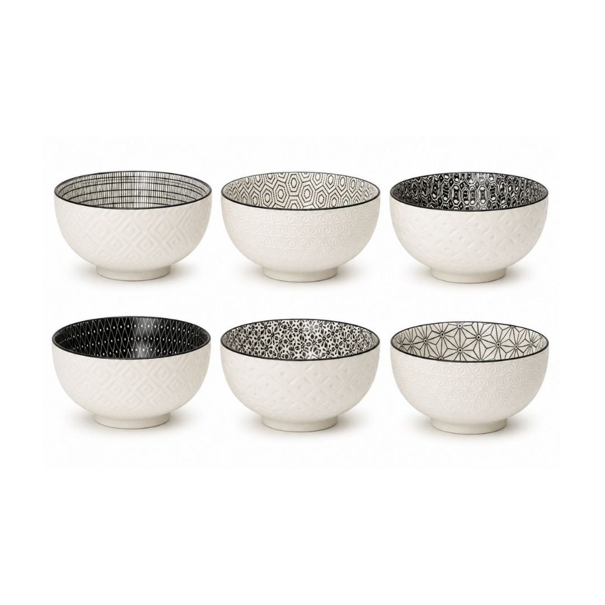 Lot de 6 grands bols, KOMAE noir, ARTIME