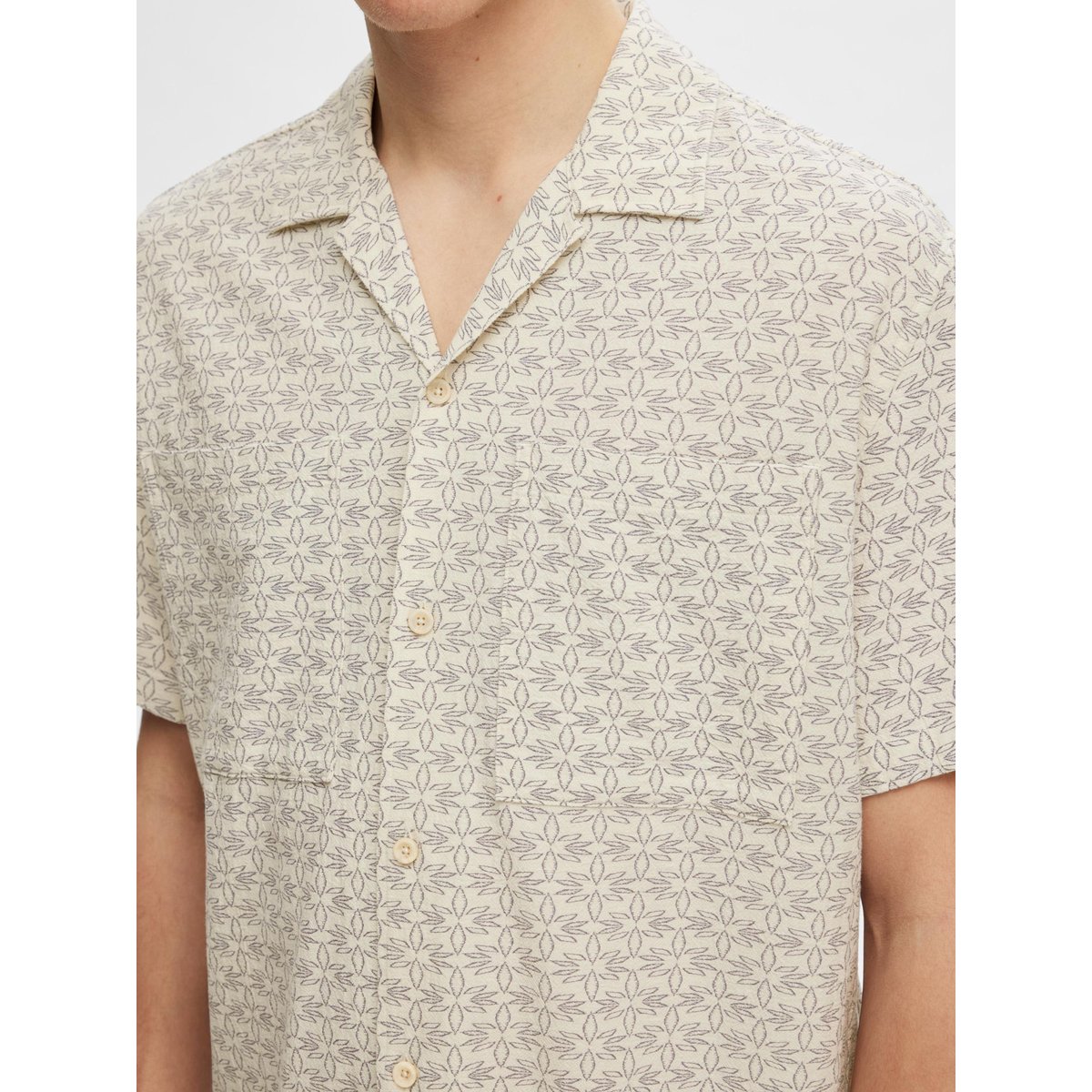 Chemise À Manches Courtes egret, SELECTED