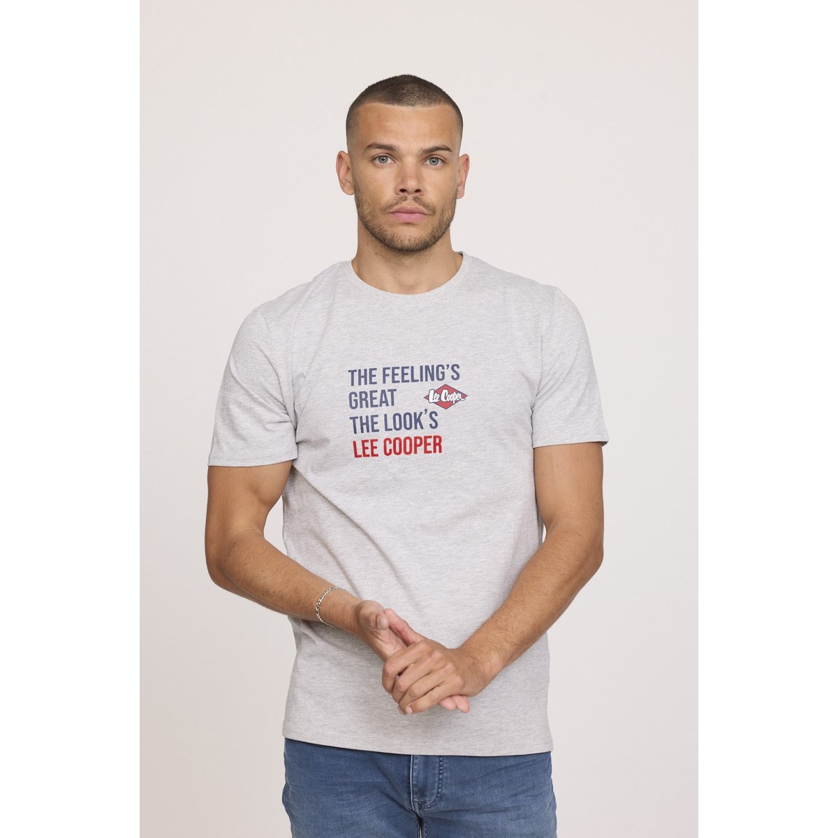 T-shirt manches courte coton regular ALEKO gris, LEE COOPER