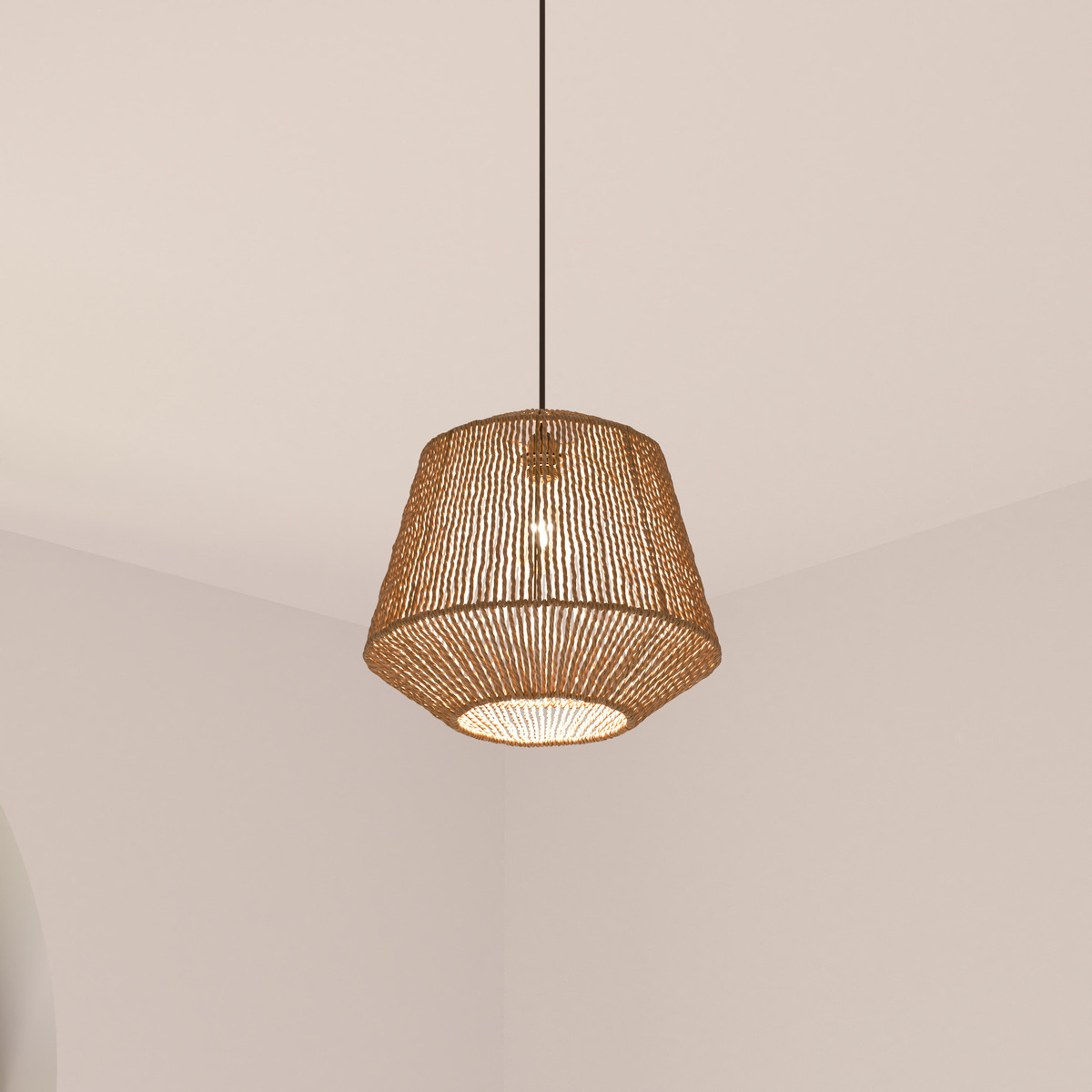 Suspension corde tressée JILY beige, ATMOSPHERA