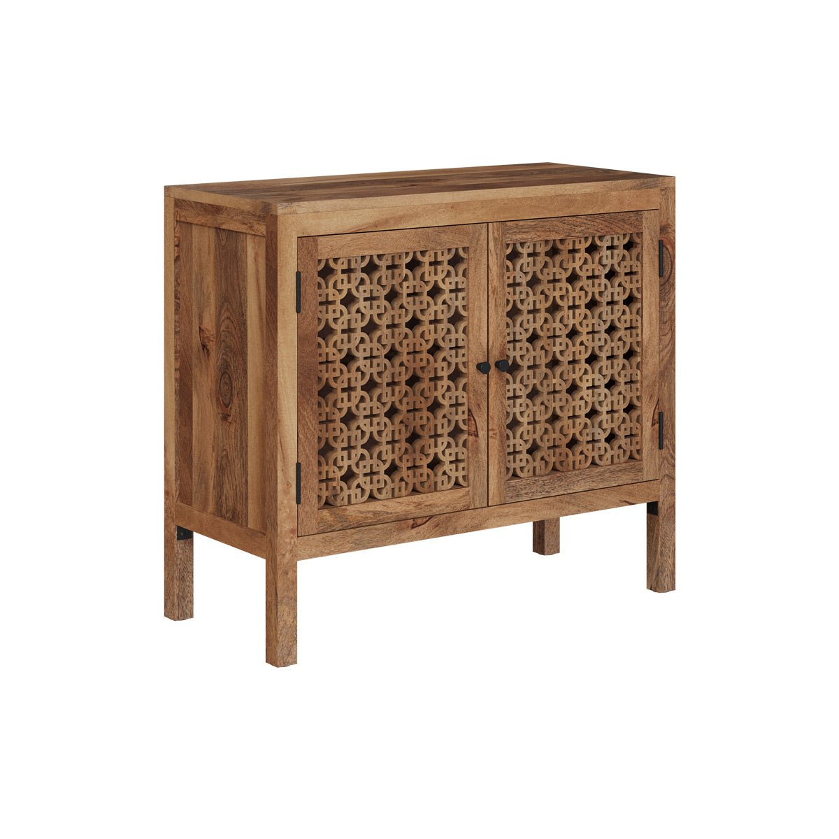 Petit buffet ajouré en bois de manguier - JAYA bois foncé, MAISON PAVANE