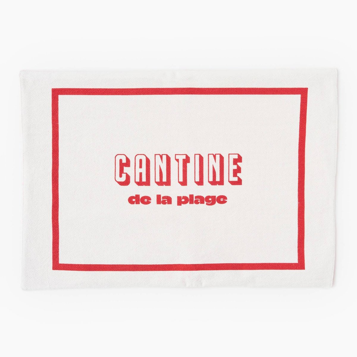 Set de table réversible, 33x48cm, 100% coton rouge, MONOPRIX