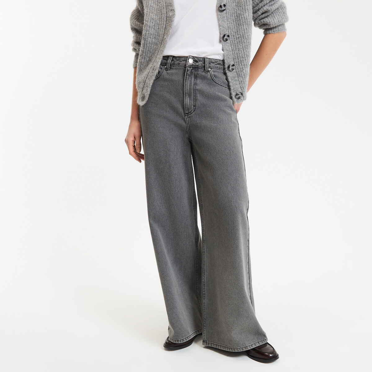 Jean extra large, taille haute gris, LA REDOUTE COLLECTIONS
