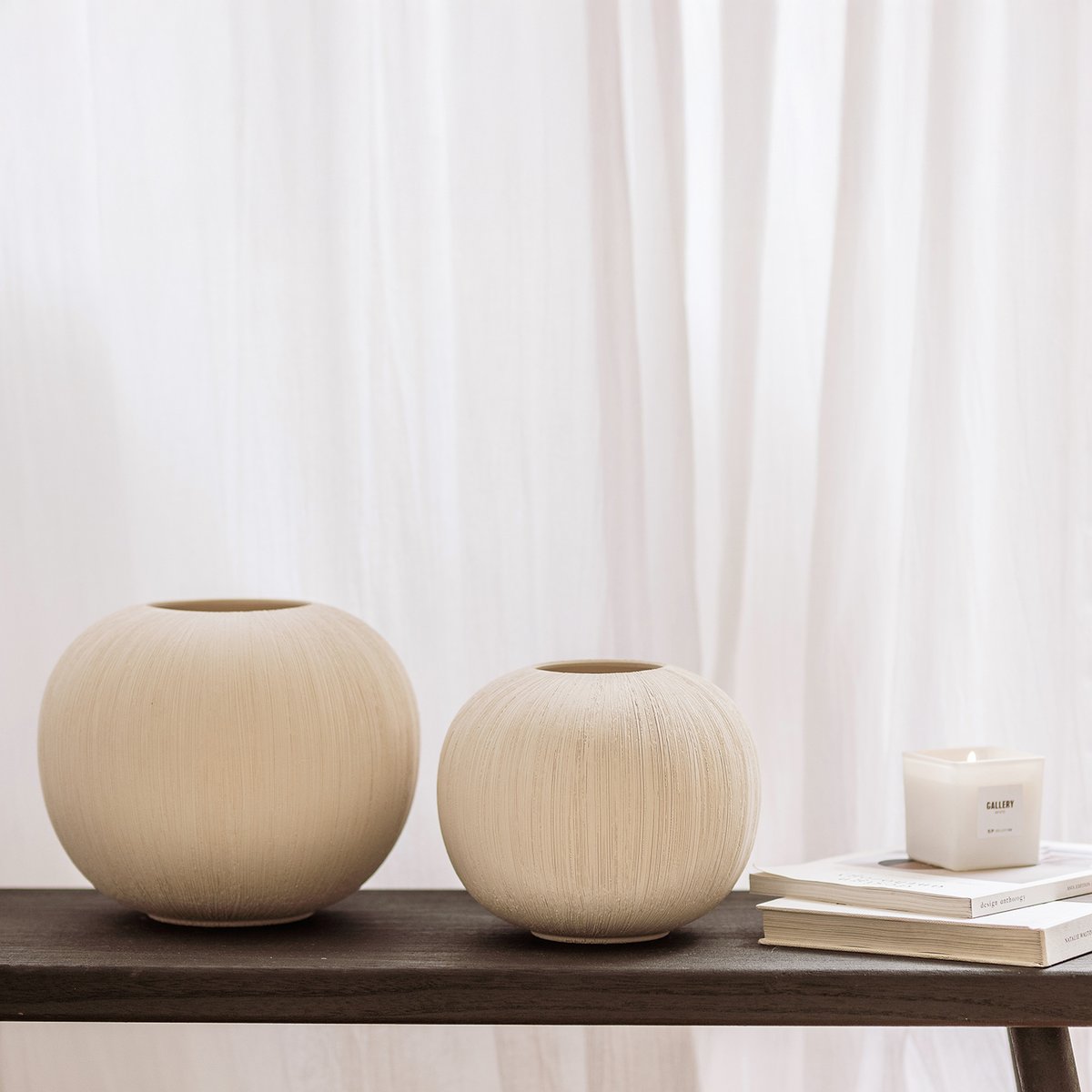 Vase rond 28 cm VICO beige, SP COLLECTION