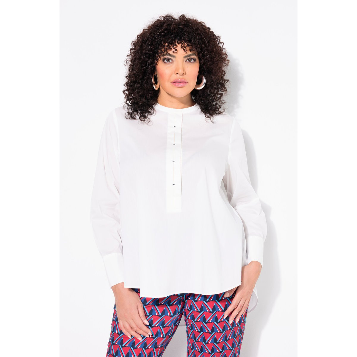 Tunique avec bordure fantaisie blanc cassé, ULLA POPKEN