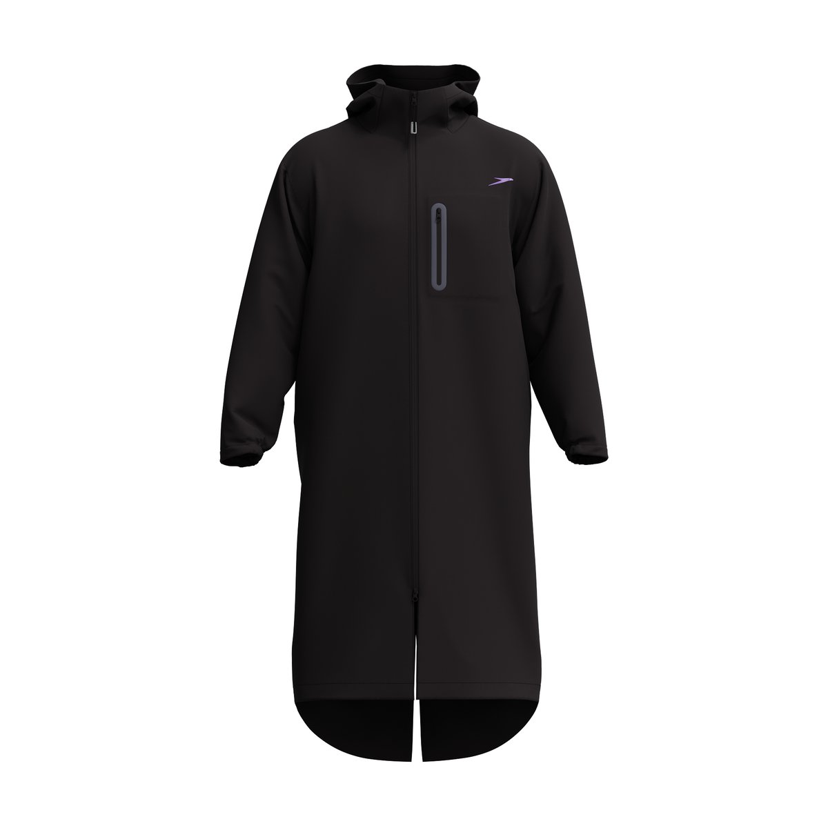 Parka longue et unie à capuche et doublure duveteuse PRO noir, SPEEDO