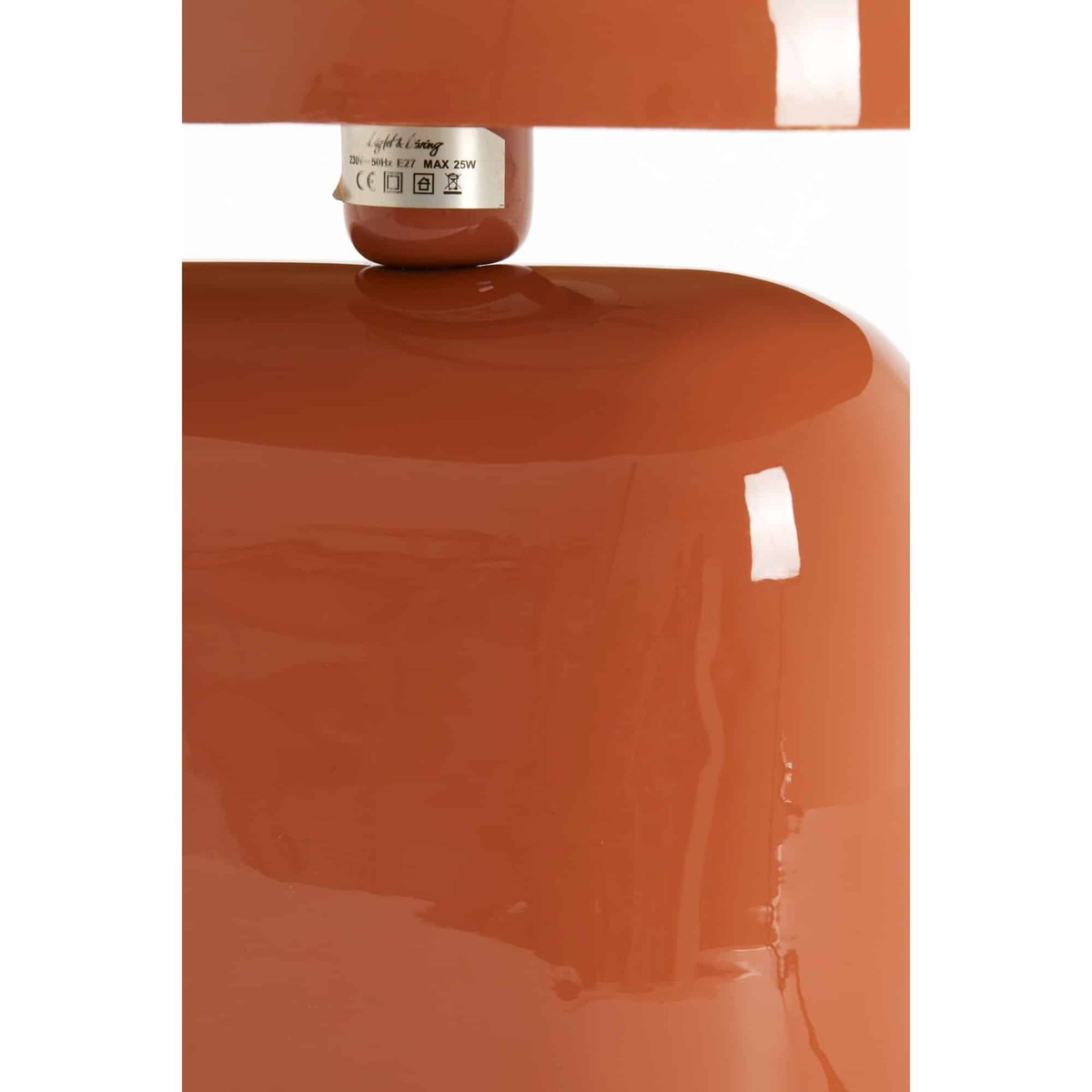 Lampe À Poser Métal TODD orange foncé, LIGHT & LIVING 