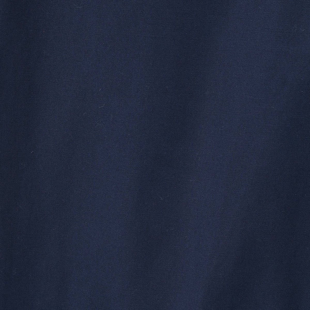 Pantalon large uni en coton marine, MONOPRIX