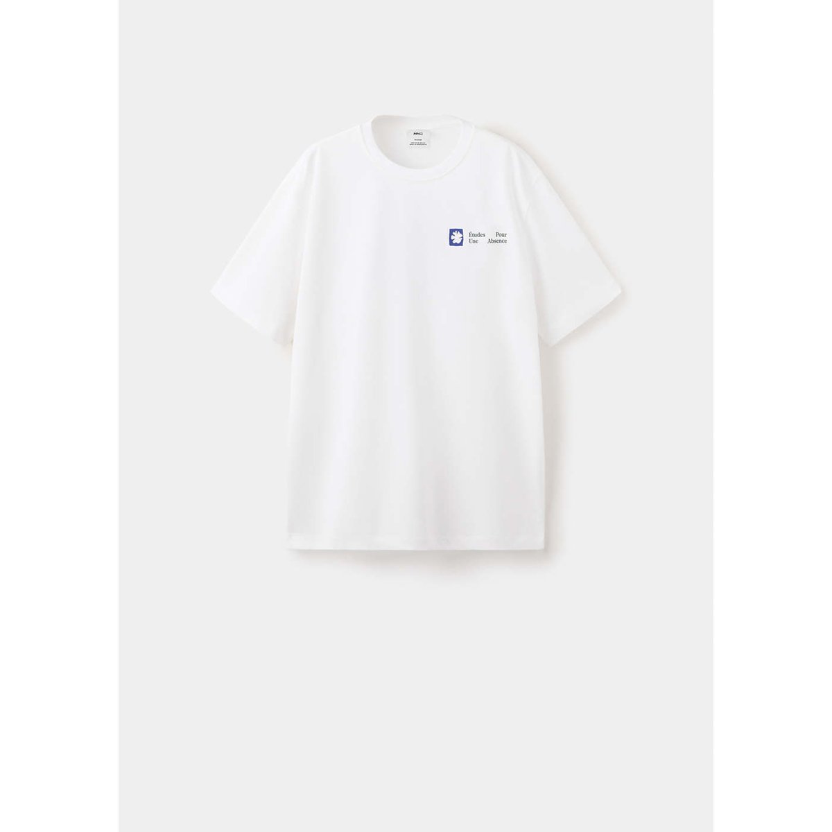 T-shirt 100 % coton imprimé blanc, MANGO MAN