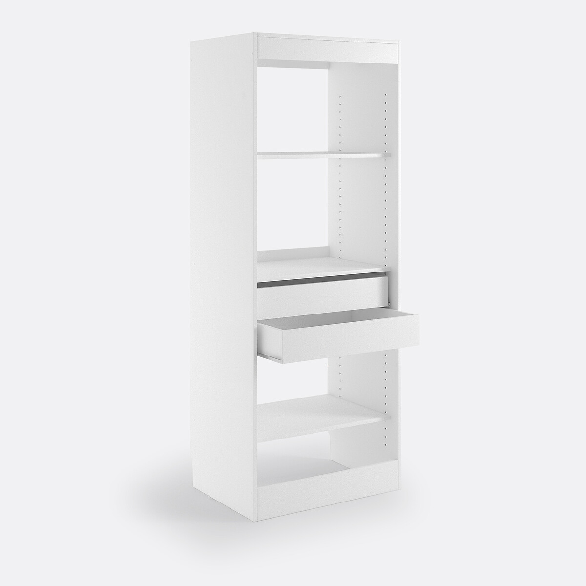 Modulo guardaroba, 3 ripiani e 2 cassetti Build bianco, LA REDOUTE INTERIEURS