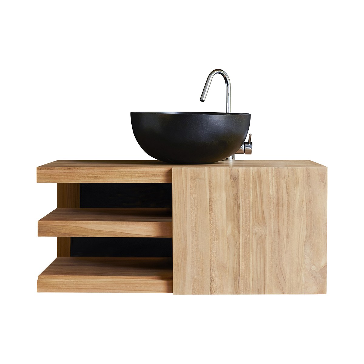 Meuble Salle De Bain en Teck massif, TYPO naturel, TIKAMOON