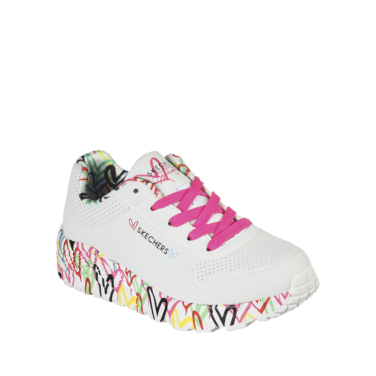 Basket UNO LITE - LOVEY LUV blanc, SKECHERS