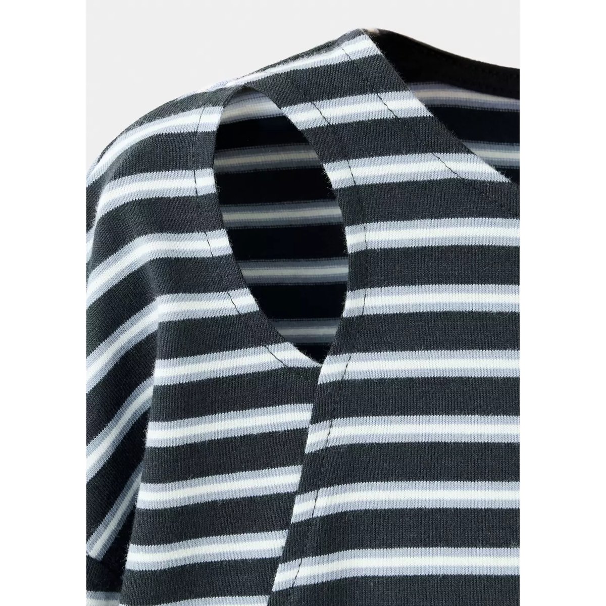 T-shirt rayé avec découpe bleu marine, MANGO KIDS