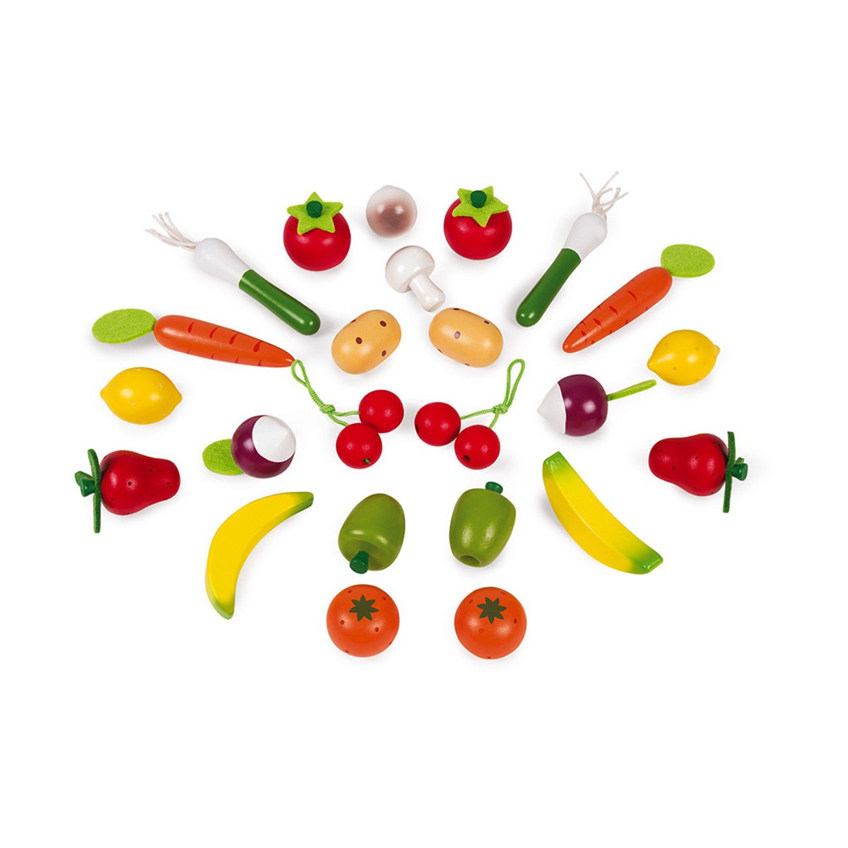 Jouet d'imitation panier 24 fruits et légumes multicolore, JANOD