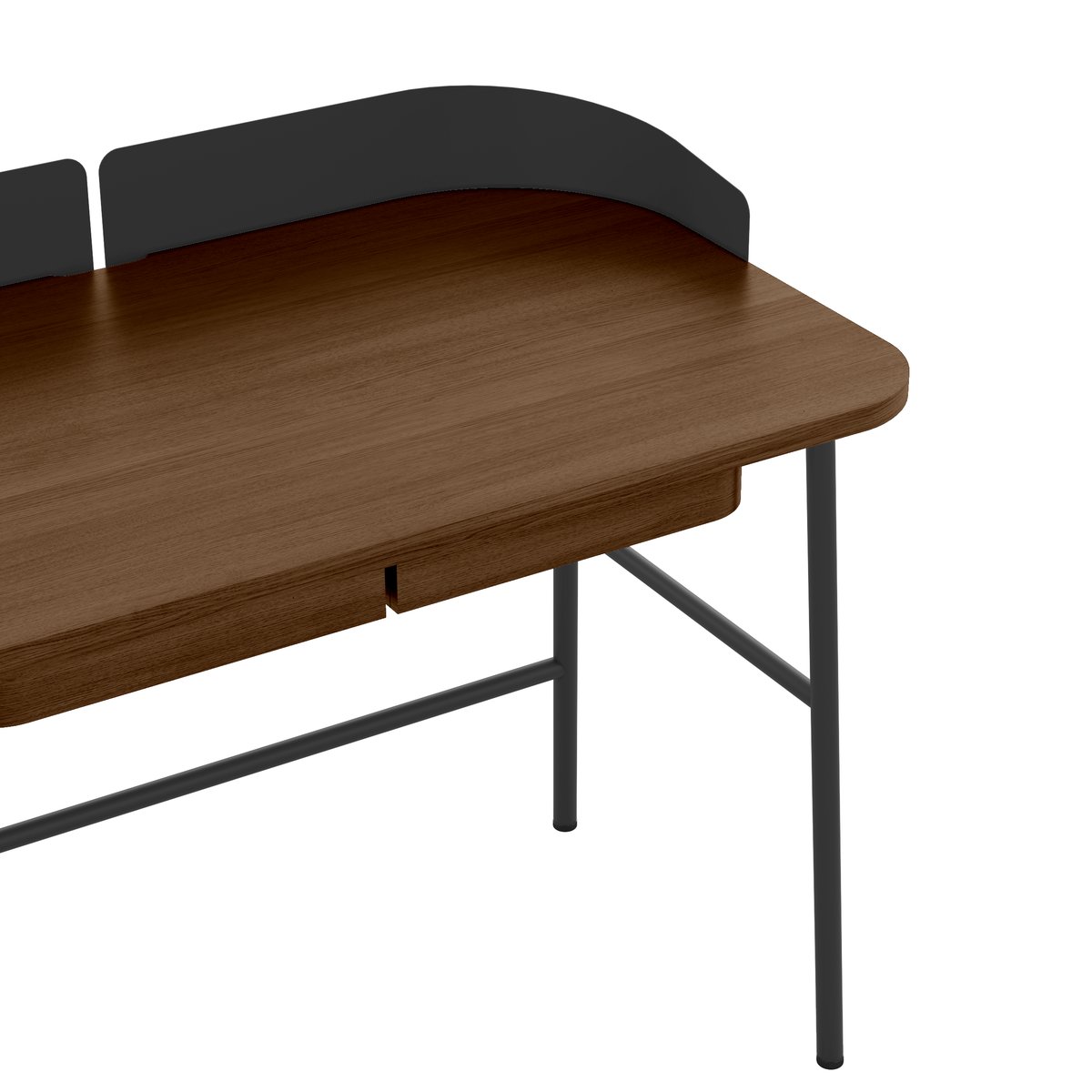 Bureau en chêne teinté et métal coloré, VICTOR noir, HARTO