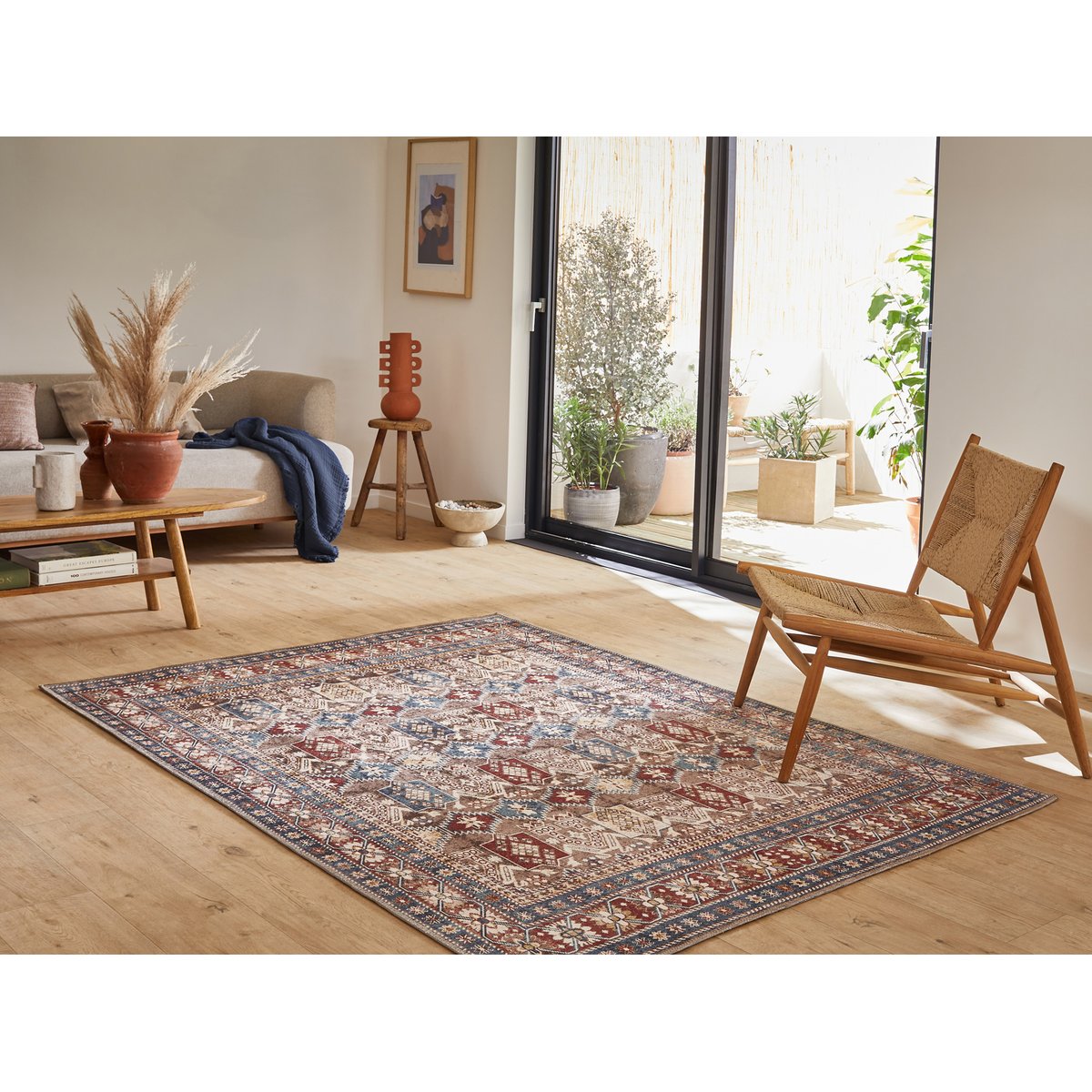 Tapis de salon vintage lavable CARRY multicolore, NAZAR RUGS