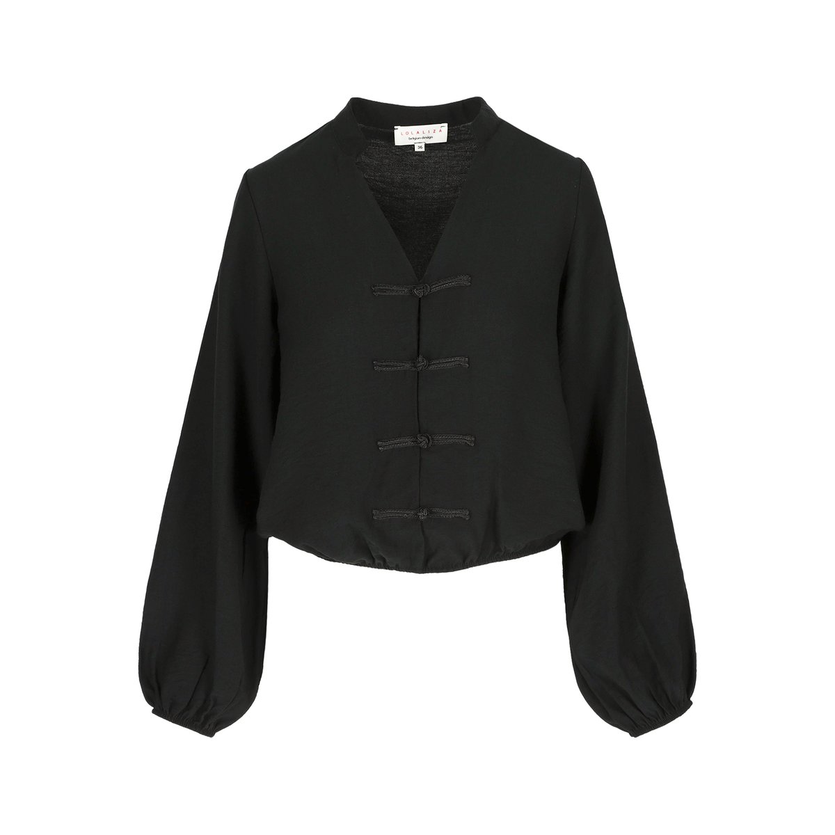 Blouse à l'effet froissé noir, LOLALIZA