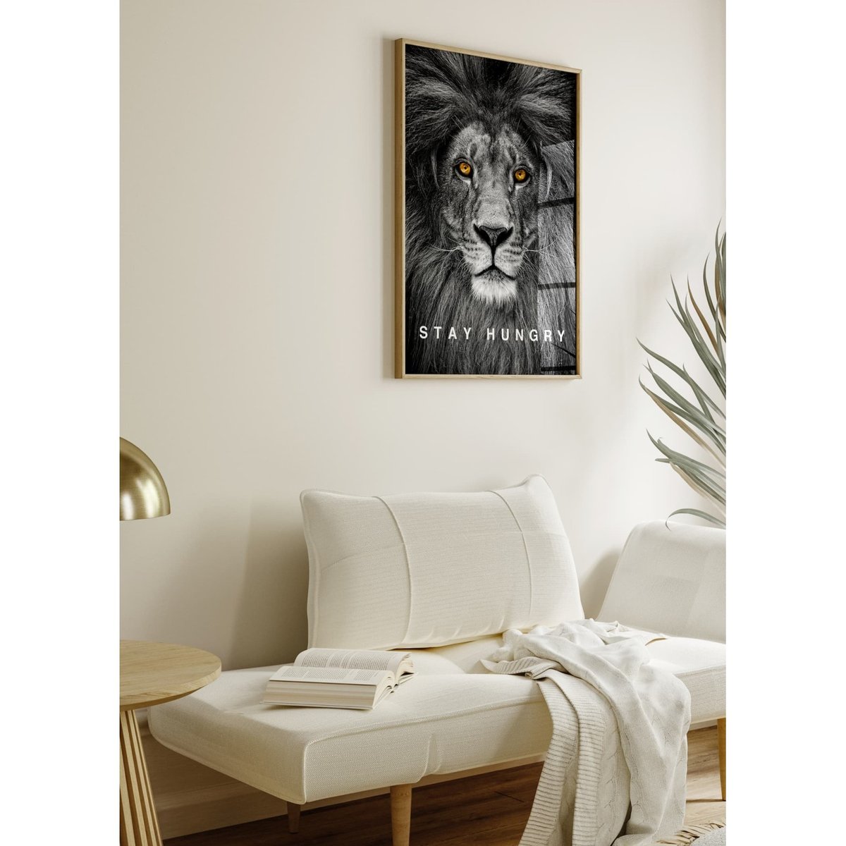 Affiche Motivation Stay Hungry blanc, L'AFFICHERIE