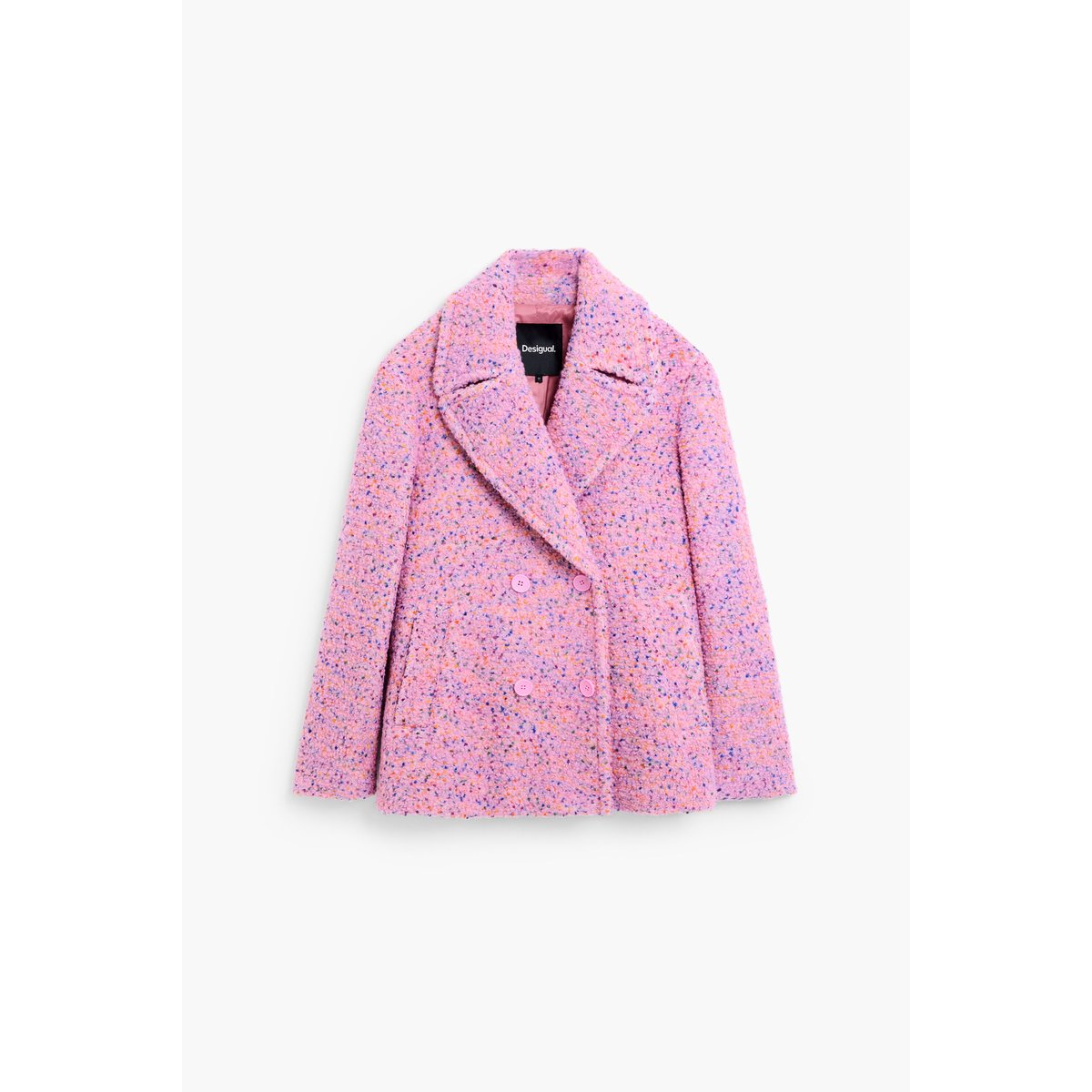 Manteau court à poches rose, DESIGUAL