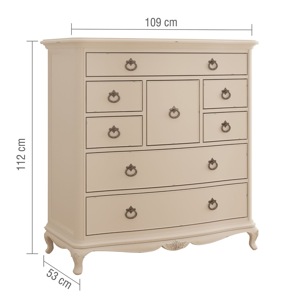 Ivory French-Vintage 8 Drawer Chest ivory, WILLIS & GAMBIER