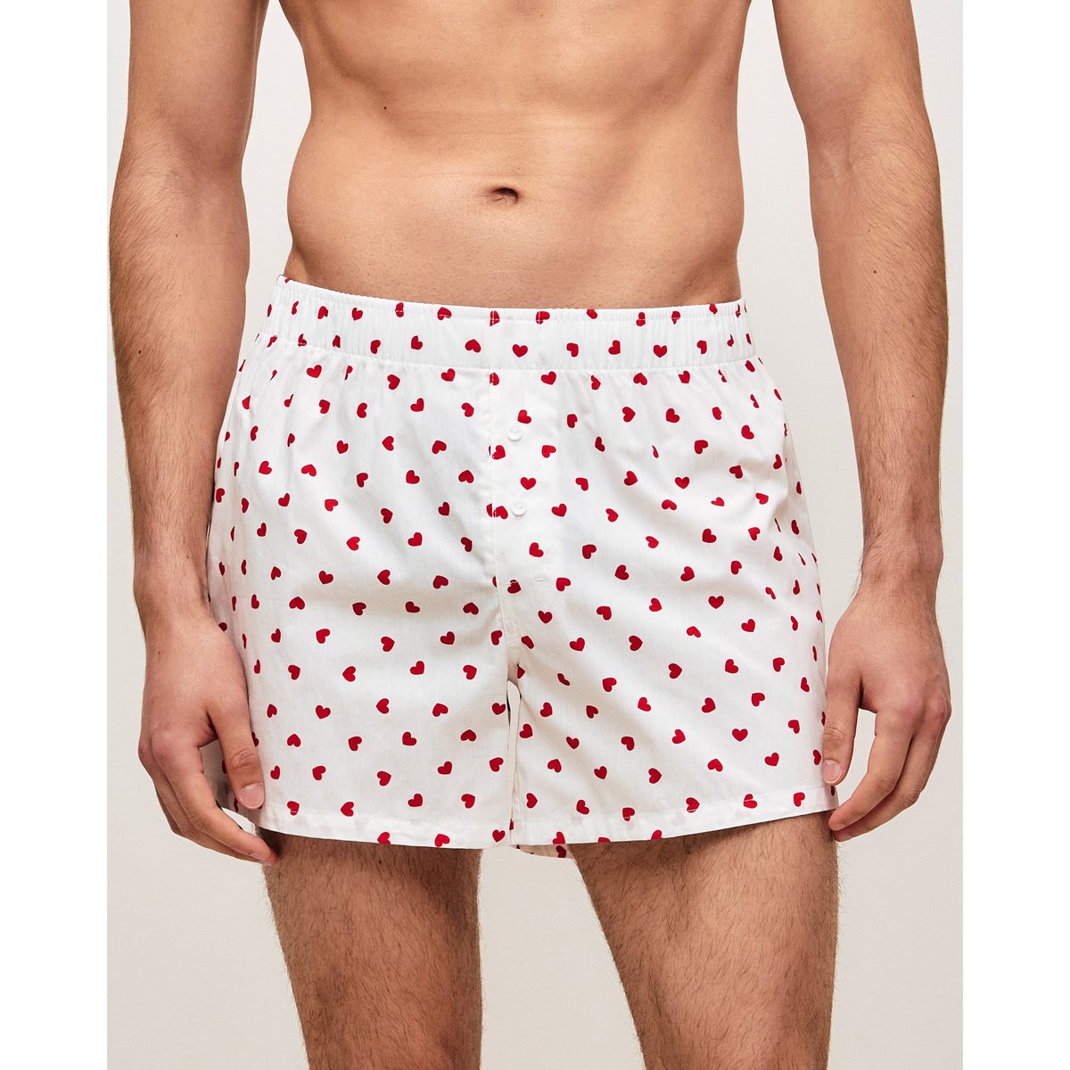 Caleçon en coton motifs coeurs NEWPOTICORIZ blanc, UNDIZ