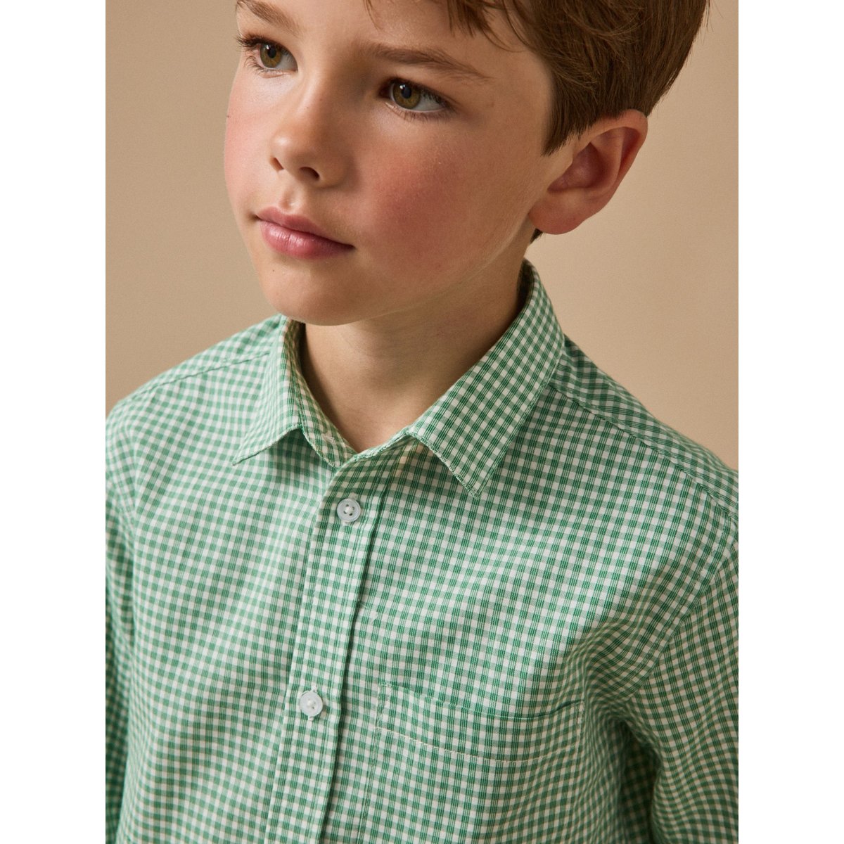Chemise à petits carreaux vert, CYRILLUS