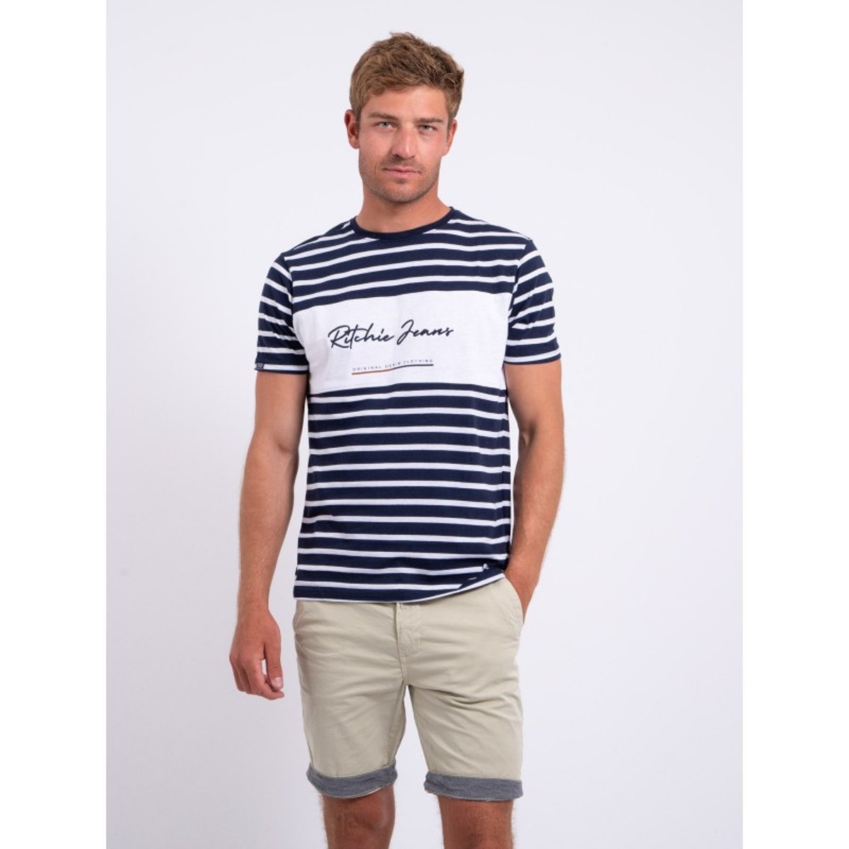 T-shirt Col Rond Pur Coton Nabaumix blanc, RITCHIE