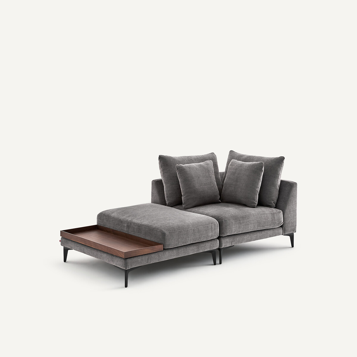 Repose-pieds avec plateau, en polyester et coton, MODERNISTE gris stone, EMMANUEL GALLINA X AM.PM